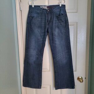 Urban Pipeline Relaxed Bootcut Jeans 32 x 32 dark blue black wash